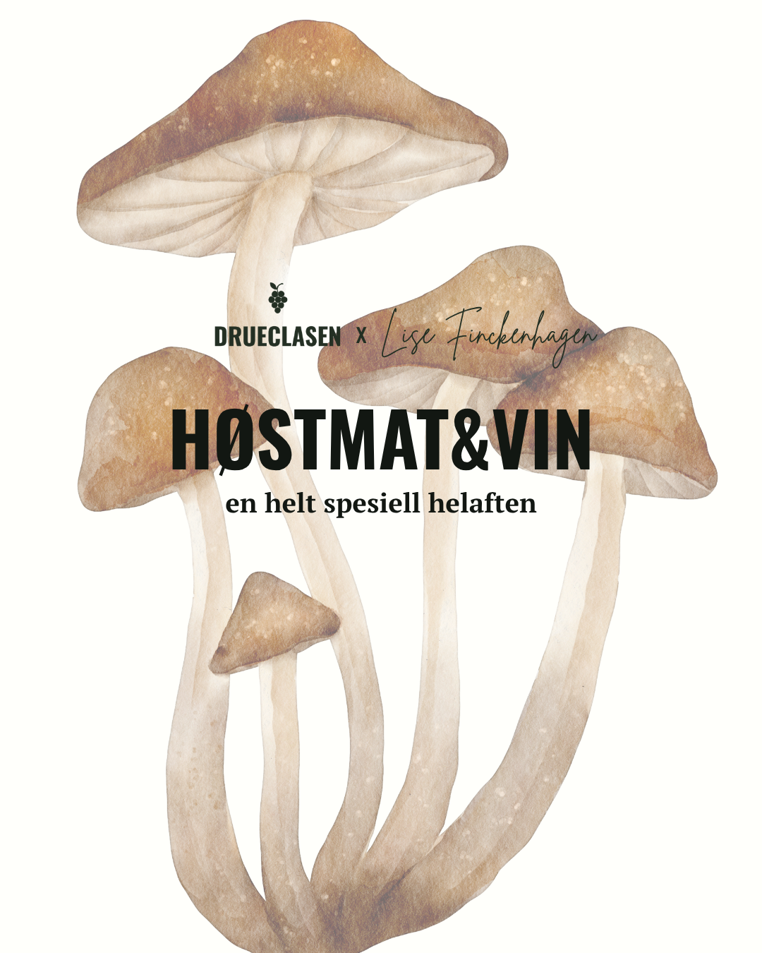 Høstmat & vin i kombinasjon. Drueclasen x Lise Finckenhagen